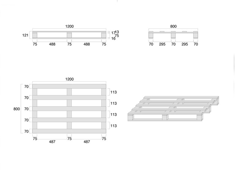 disegno progettazione pallets